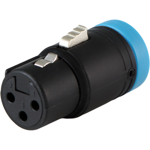 Cable Techniques Low-Profile Right-Angle XLR 3-Pin Female Connector (Standard Outlet, B-Shell, Blue Cap)