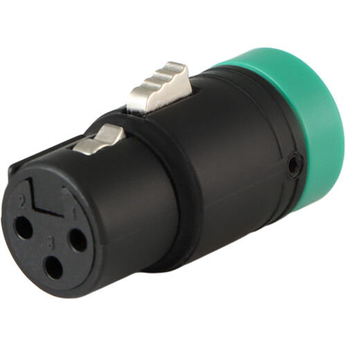 Cable Techniques Low-Profile Right-Angle XLR 3-Pin Female Connector (Large Outlet, B-Shell, Green Cap)