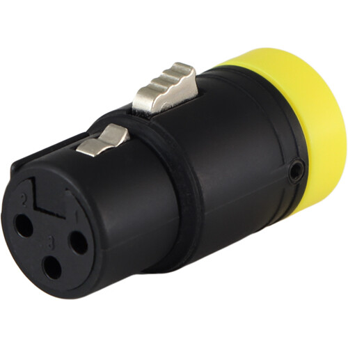 Cable Techniques Low-Profile Right-Angle XLR 3-Pin Female Connector (Large Outlet, B-Shell, Yellow Cap)