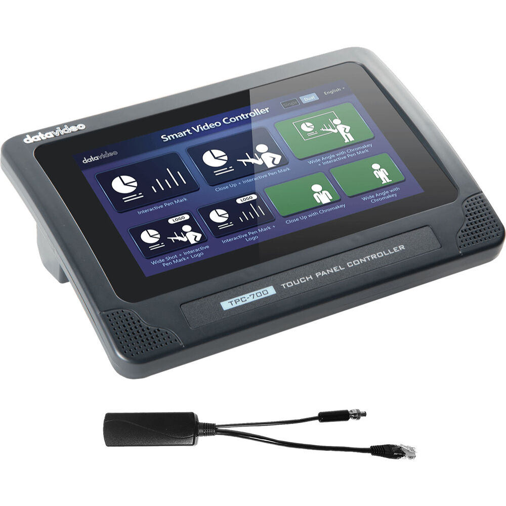 Datavideo 7" Touch Panel Controller and PoE Adapter Kit for iCast-10 NDI