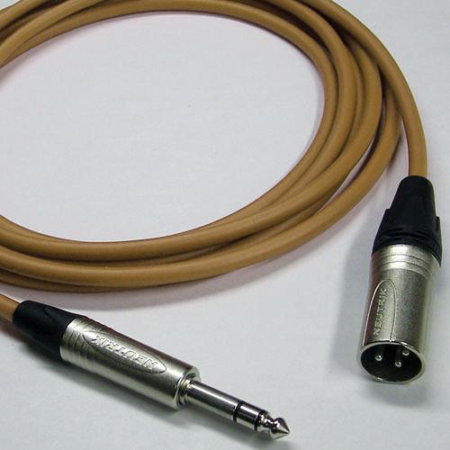 Canare Star Quad 3-Pin XLR Male to 1/4 TRS Male Cable (Brown, 1')