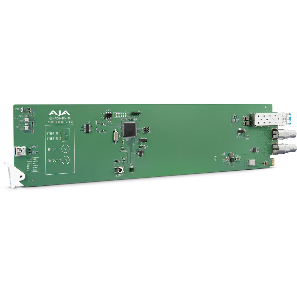 AJA OpenGear 2-Channel Single Mode LC Fiber to 12G-SDI Receiver