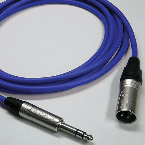 Canare Star Quad 3-Pin XLR Male to 1/4 TRS Male Cable (Blue, 75')