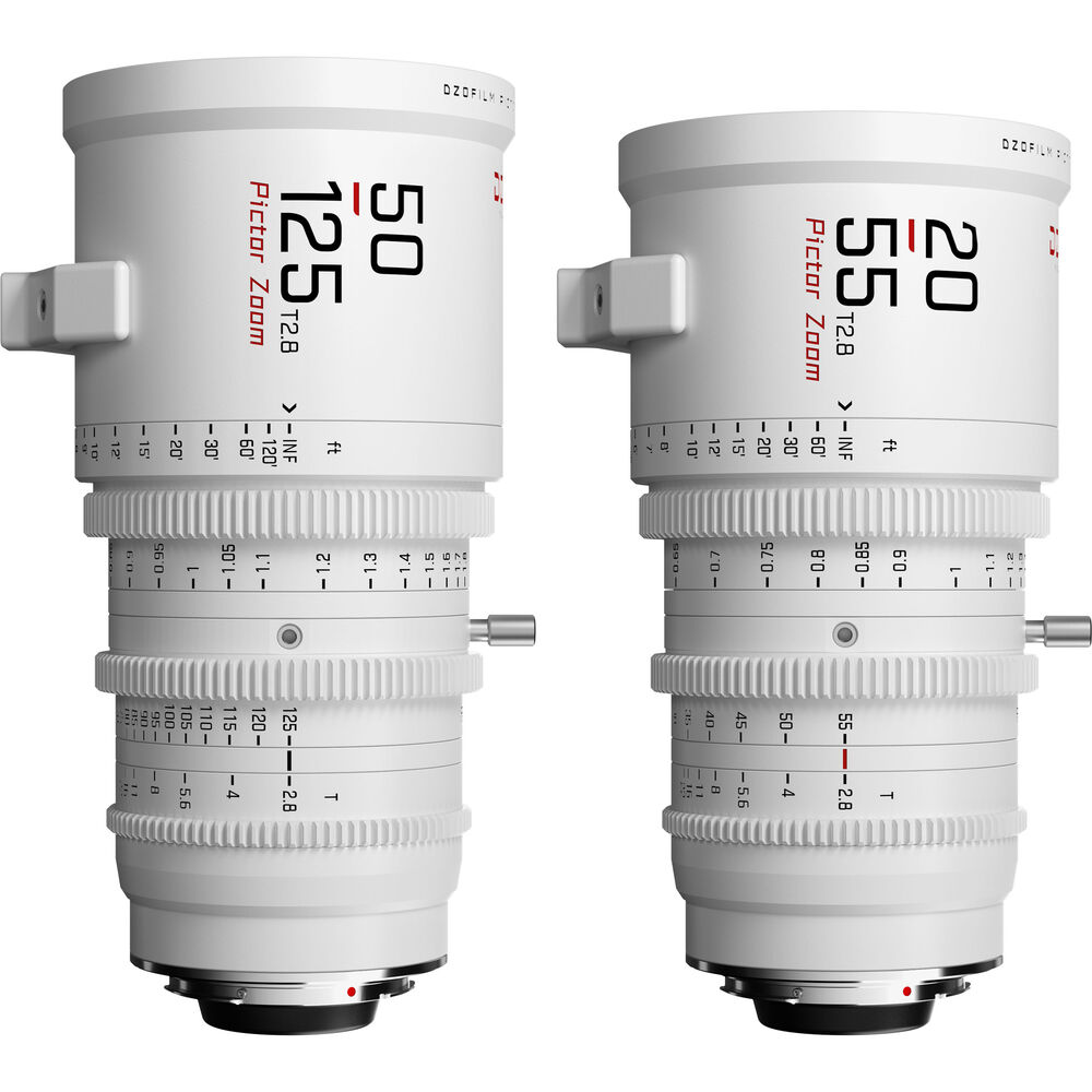 DZOFilm Pictor 20-55mm and 50-125mm T2.8 Super35 Zoom Lens Bundle (PL and EF Mount, White)