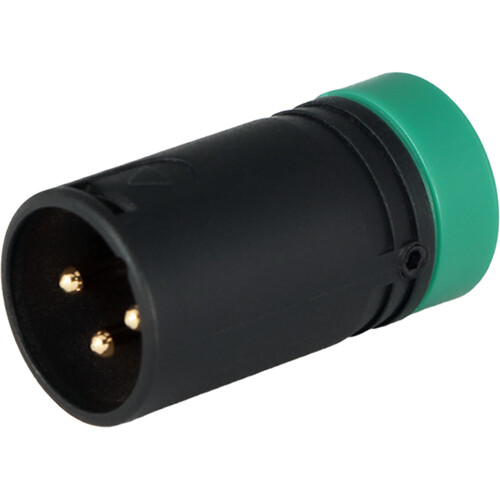 Cable Techniques Low-Profile Right-Angle XLR 3-Pin Male Connector (Large Outlet, B-Shell, Green Cap)