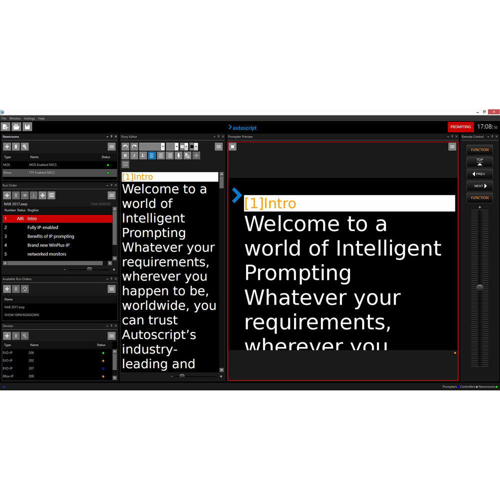 Autoscript Newsroom Licence For WinPlus-IP Studio Prompting Software Application