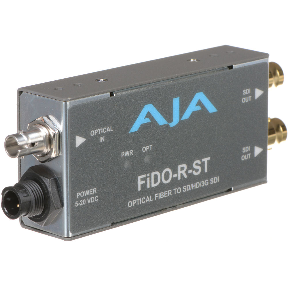 AJA FiDO Single-Channel ST Fiber to 3G-SDI Mini Converter