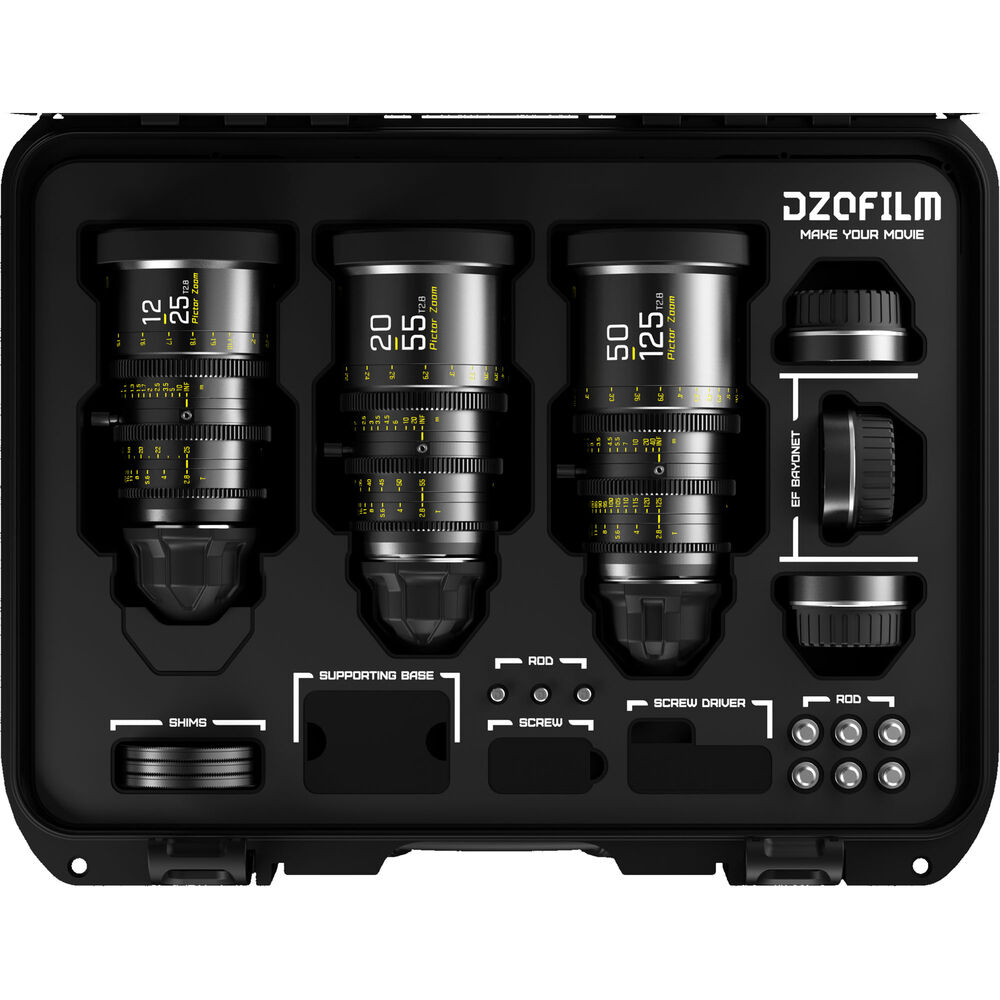 DZOFilm Pictor T2.8 Super35 Zoom 3-Lens Kit (PL & EF Mount, Black)