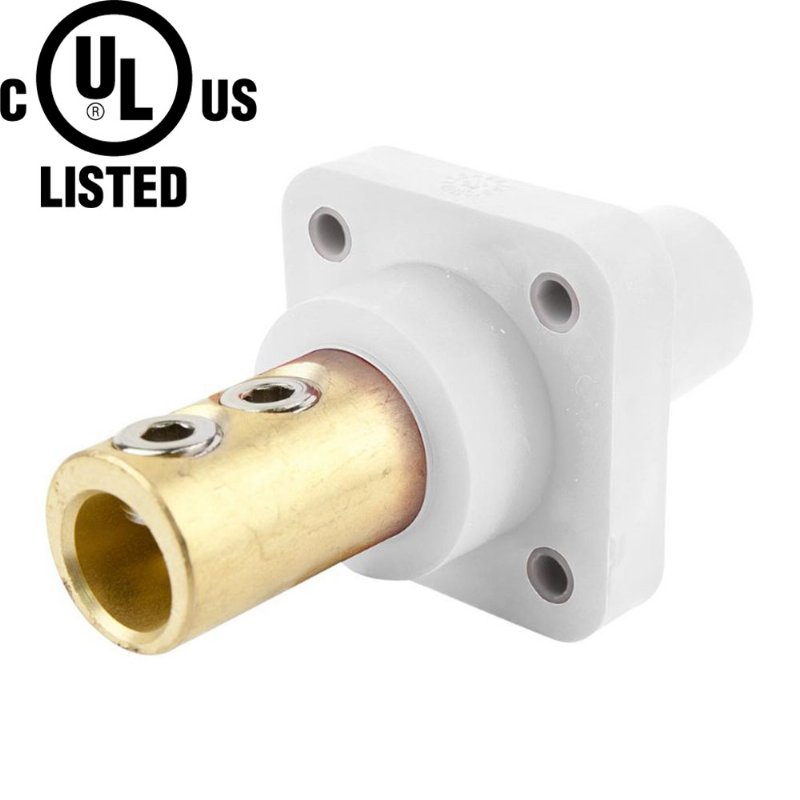 KUPO K-LOK 400A Single-pole Double Set Screw Female Receptacle- White