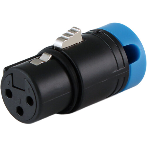 Cable Techniques Low-Profile Right-Angle XLR 3-Pin Female Connector (Large Outlet, A-Shell, Blue Cap)