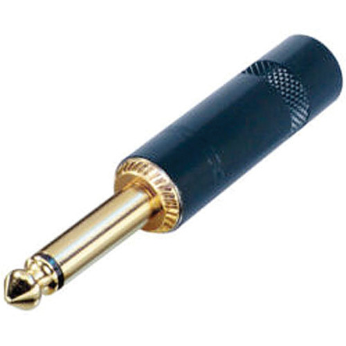 Neutrik REAN Mono 2-Pole 1/4" Phone Plug (Black Handle, Gold-Plated Contacts)