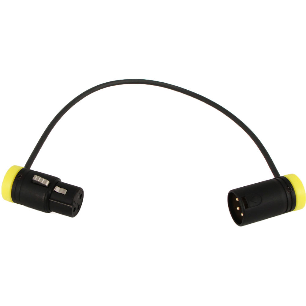 Cable Techniques Low-Profile, 3-Pin XLR Female to 3-Pin XLR Male Adjustable-Angle Cable (Yellow Caps, 10")