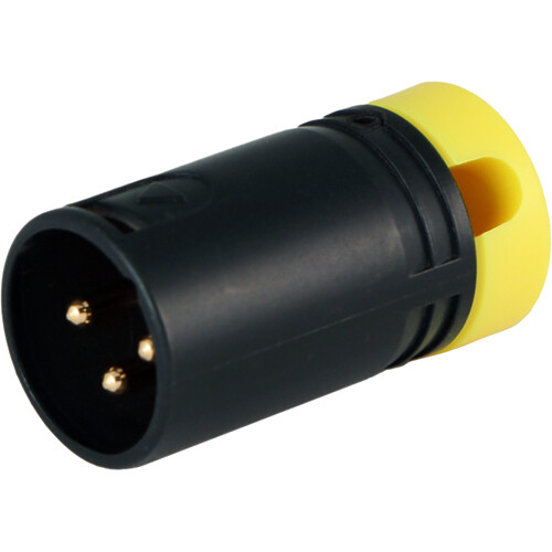 Cable Techniques Low-Profile Right-Angle XLR 3-Pin Male Connector (Large Outlet, A-Shell, Yellow Cap)
