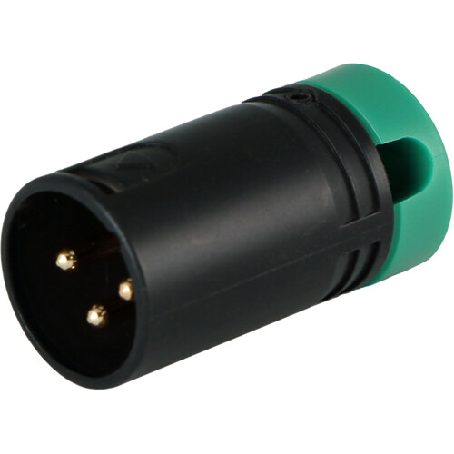 Cable Techniques Low-Profile Right-Angle XLR 3-Pin Male Connector (Large Outlet, A-Shell, Green Cap)