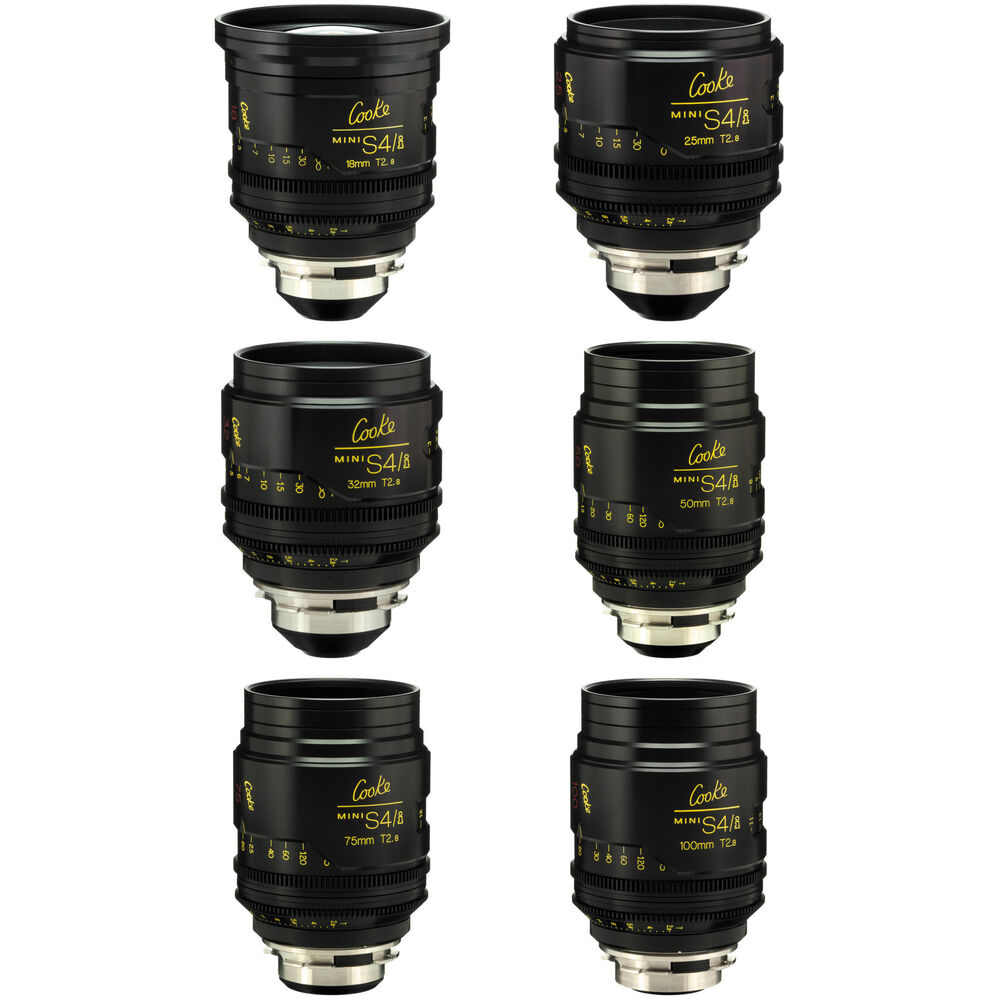 Cooke miniS4/i Cine Lens Set of 6 x Lenses (18/25/32/50/75/100mm, Feet)