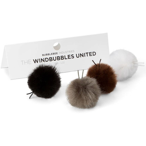 Bubblebee Industries Windbubbles United Furry Windbubbles for Lav Mics 5 to 9mm (4-Pack)