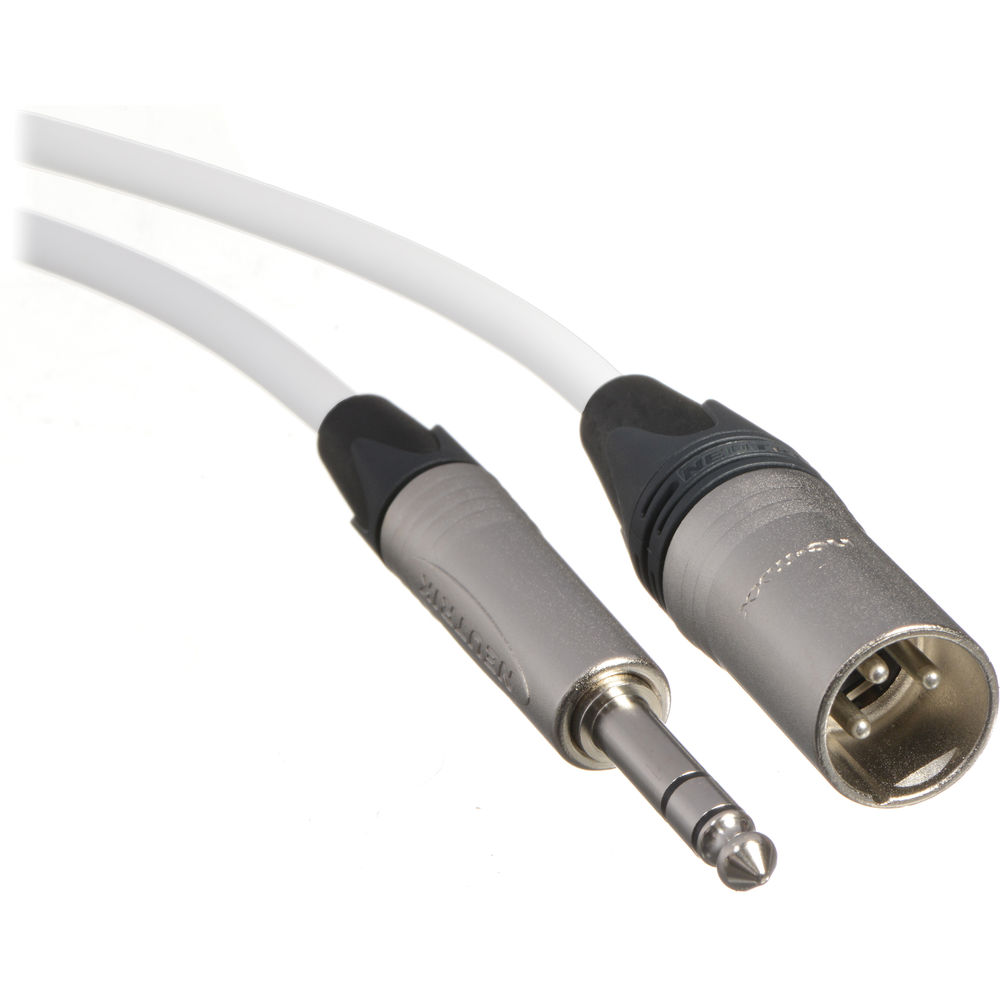 Canare Star Quad 3-Pin XLR Male to 1/4 TRS Male Cable (White, 2')