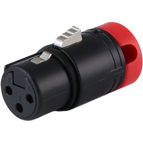Cable Techniques Low-Profile Right-Angle XLR 3-Pin Female Connector (Large Outlet, A-Shell, Red Cap)