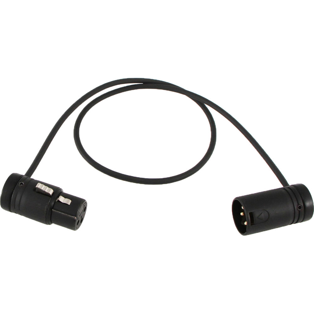 Cable Techniques Low-Profile, 3-Pin XLR Female to 3-Pin XLR Male Adjustable-Angle Cable (Black Caps, 24")