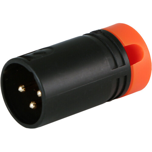 Cable Techniques Low-Profile Right-Angle XLR 3-Pin Male Connector (Large Outlet, A-Shell, Orange Cap)