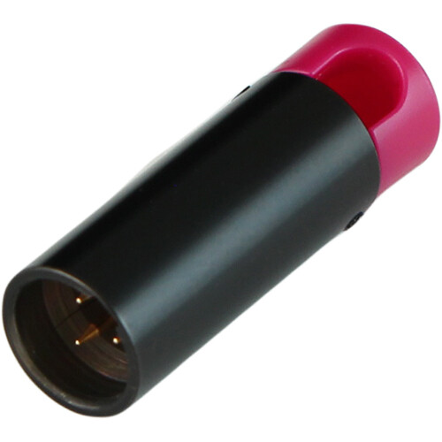 Cable Techniques Low-Profile Right-Angle Mini-XLR 3-Pin Male Connector with Adjustable Exit (Large Outlet, Purple Cap)