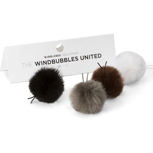Bubblebee Industries Windbubbles United Furry Windbubbles for Lav Mics 5 to 8mm (4-Pack)