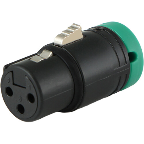Cable Techniques Low-Profile Right-Angle XLR 3-Pin Female Connector (Standard Outlet, A-Shell, Green Cap)