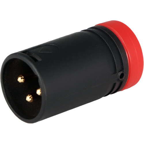 Cable Techniques Low-Profile Right-Angle XLR 3-Pin Male Connector (Standard Outlet, B-Shell, Red Cap)