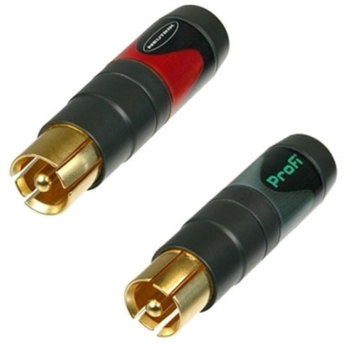 Neutrik NF2C-B/2 Professional RCA Male Connector Plugs (Pair, Red & Black)
