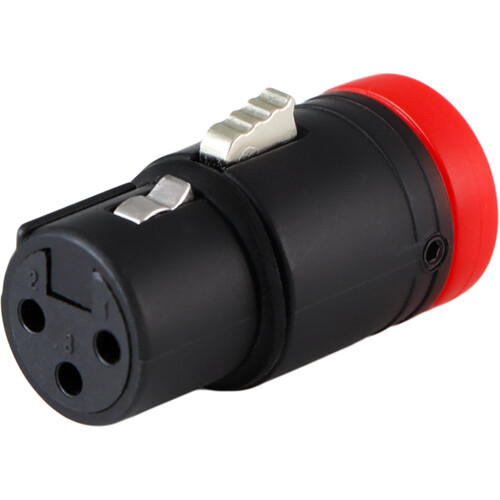 Cable Techniques Low-Profile Right-Angle XLR 3-Pin Female Connector (Standard Outlet, B-Shell, Red Cap)
