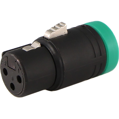 Cable Techniques CT-LPXLR-3F-G Low-Profile XLR 3-Pin Female Connector with Adjustable Side Cable-Exit (Green Cap)