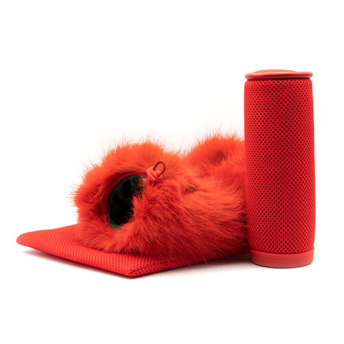 Bubblebee Industries The Spacer Bubble Windshield & Fur Cover System for Shotgun Mics (Red, Medium)