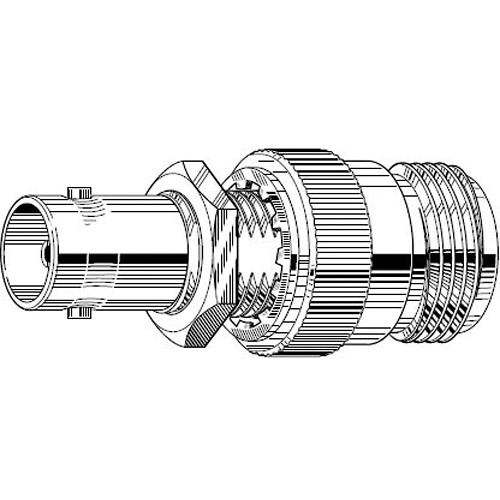 Canare NCJ-BCJR 75Ω N to BNC Adapter