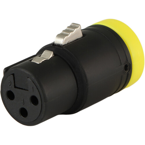 Cable Techniques Low-Profile Right-Angle XLR 3-Pin Female Connector (Standard Outlet, B-Shell, Yellow Cap)