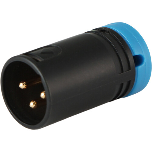 Cable Techniques Low-Profile Right-Angle XLR 3-Pin Male Connector (Standard Outlet, A-Shell, Blue Cap)