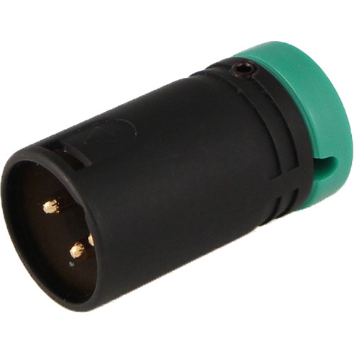 Cable Techniques CT-LPXLR-3M-G Low-Profile XLR 3-Pin Male Connector with Adjustable Side Cable-Exit (Green Cap)