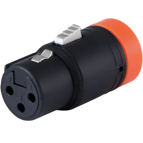 Cable Techniques Low-Profile Right-Angle XLR 3-Pin Female Connector (Large Outlet, B-Shell, Orange Cap)