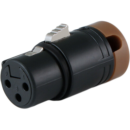 Cable Techniques Low-Profile Right-Angle XLR 3-Pin Female Connector (Large Outlet, A-Shell, Brown Cap)