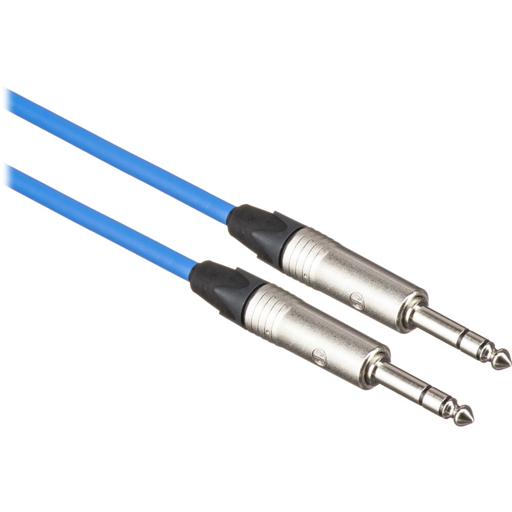 Canare Star Quad 1/4" TRS Male to 1/4" TRS Male Cable (Blue, 3')