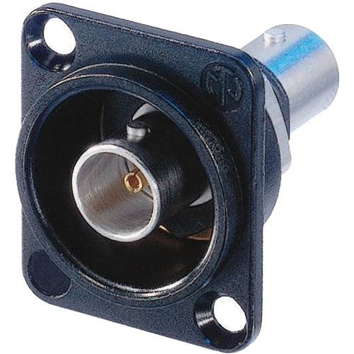 Neutrik Isolated BNC Chassis Connector in D-Shape Housing (Black)