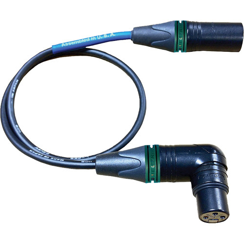 Cable Techniques CT-PXR-18G Lectrosonics UCR Receiver Bag Cable - XLR-3F RA to XLR-3M (18", Green XLR Ring)