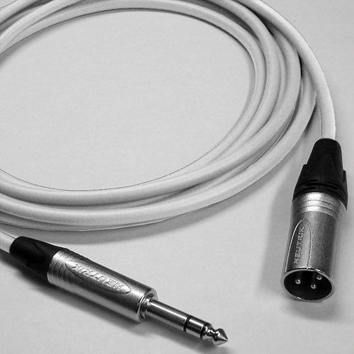 Canare Star Quad 3-Pin XLR Male to 1/4 TRS Male Cable (White, 1')