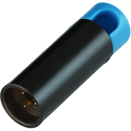 Cable Techniques Low-Profile Right-Angle Mini-XLR 3-Pin Male Connector with Adjustable Exit (Large Outlet, Blue Cap)