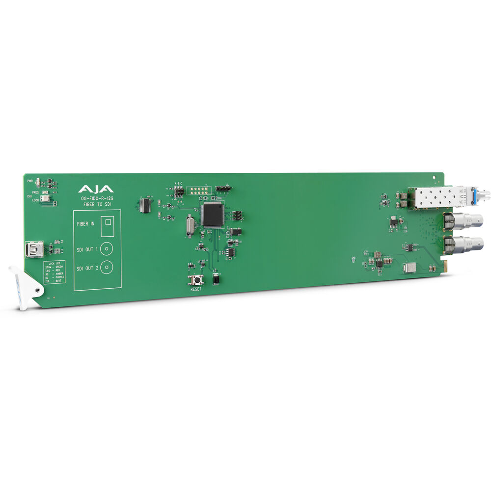 AJA OpenGear 1-Channel Single Mode ST Fiber to 12G-SDI Receiver
