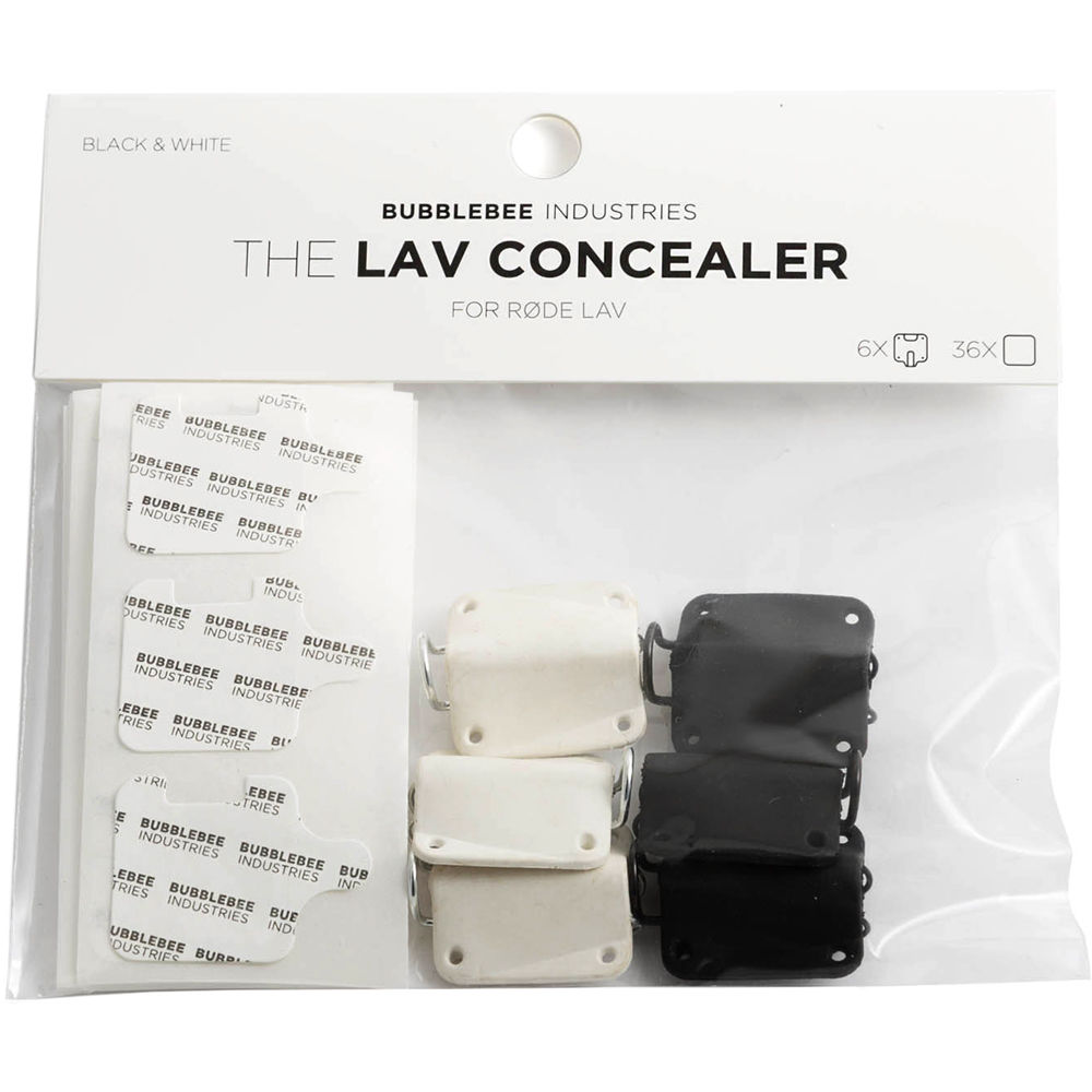 Bubblebee Industries Lav Concealer for Rode Lavalier Mic (Set of 6: 3 Black, 3 White)