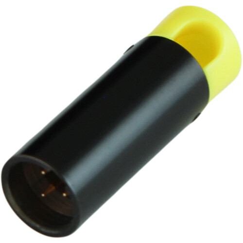 Cable Techniques Low-Profile Right-Angle Mini-XLR 3-Pin Male Connector with Adjustable Exit (Large Outlet, Yellow Cap)