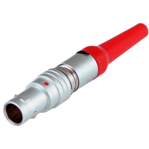 Cable Techniques 5-Pin LEMO Connector for Timecode Cables (Red Silicone Boot)