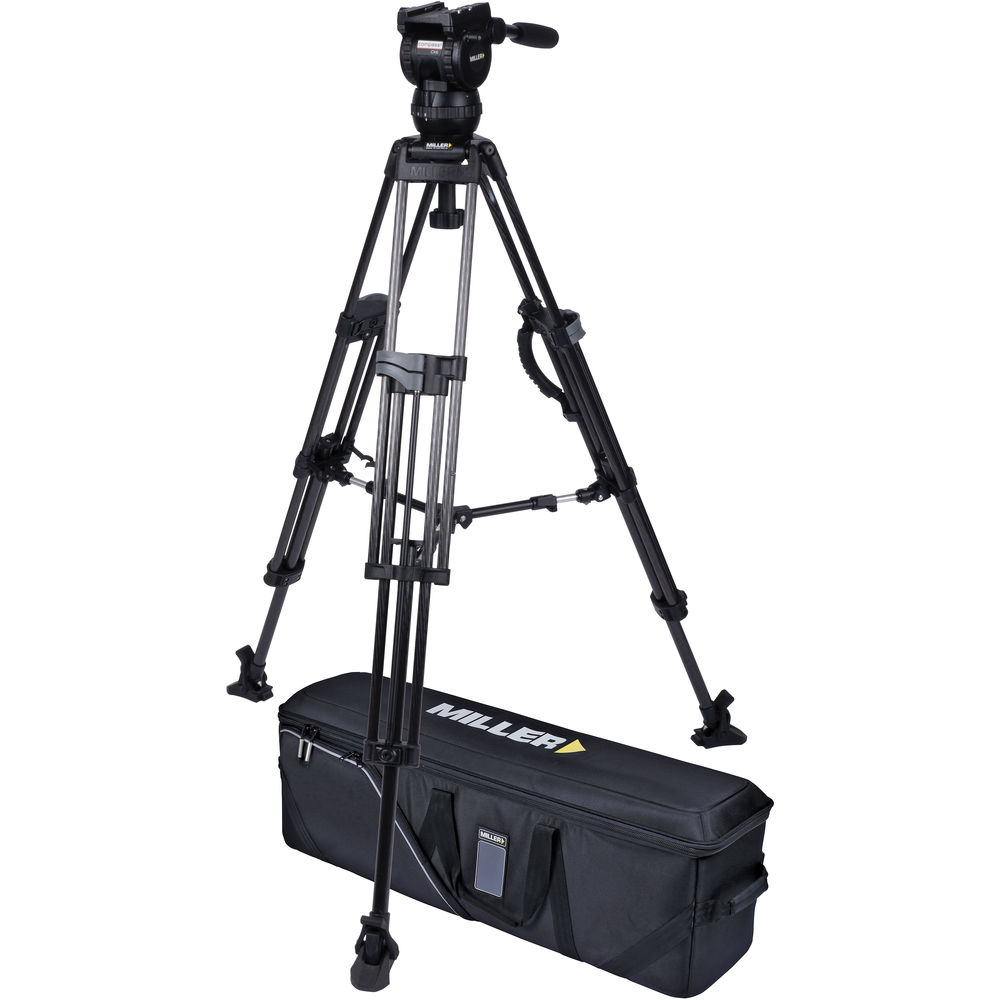 Miller CX6 Head and 75 Sprinter II Carbon Fiber Tripod with Mid-Level Spreader and Case