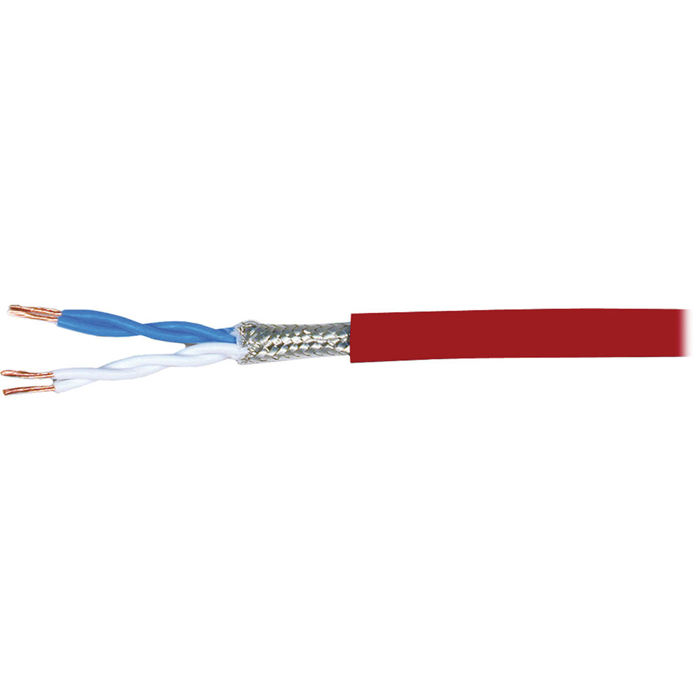 Canare L-2T2S Twisted Pair Microphone Bulk Cable, Red (656')