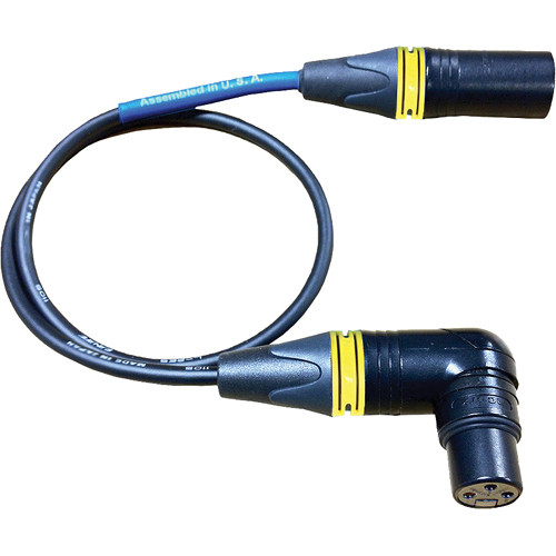 Cable Techniques CT-PXR-18Y Lectrosonics UCR Receiver Bag Cable - XLR-3F RA to XLR-3M (18", Yellow XLR Ring)